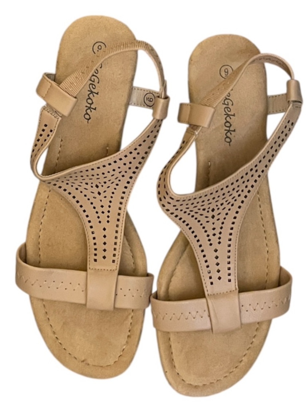 🪷 EUC Gegekoko Boho T-Strap Wedge Sandals